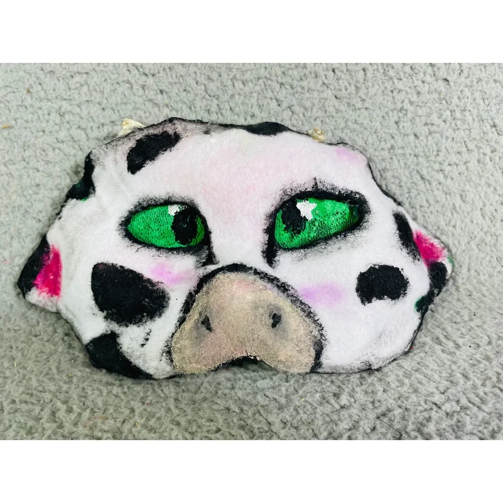 Novelty Cow Mask Costume‎ Cosplay Animal Handmade Decorative Funky Therian